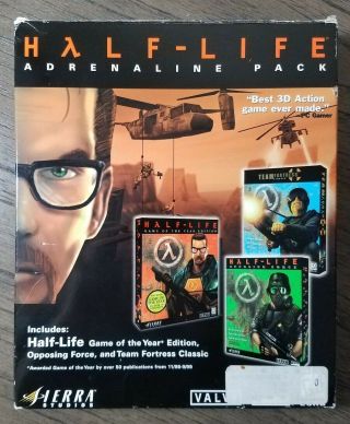 Half - Life: Adrenaline Pack (pc,  1999) Big Box - Rare -