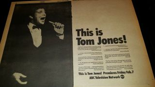 Tom Jones This Is Tom Jones Rare 1969 Abc Concert Promo Poster Ad Framed
