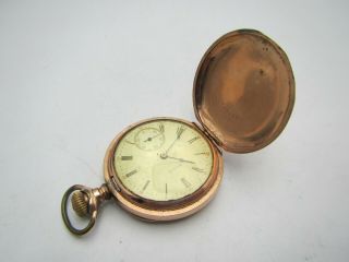 Antique 1909 Elgin Hunter Case Gold Filled Pocket Watch Parts