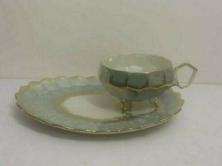 Vintage Royal Halsey Fine China Luncheon Plate & Cup - Japan