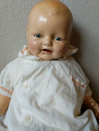 Antique 20” Baby Dimples Doll Cloth & Composition Eih Co Early Horsman