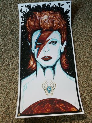 David Bowie Starman Poster Print 2019 Rare 12x24 S/n 159 Jeff Wood