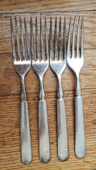 4 Antique,  Vintage Collectible Forks 7.  5 ",  1847 Rogers Bros Silver Plate