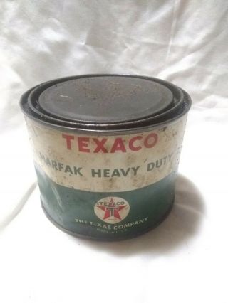 Antique Vintage Texaco 1 Lb/.  453 Kilos Oil Can Marfak Heavy Duty 2
