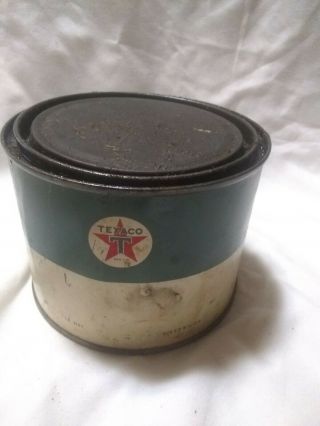 Antique Vintage Texaco 1 lb/.  453 kilos Oil Can Marfak Heavy Duty 2 3
