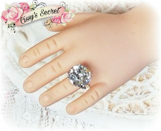 Madame Alexander Vintage Cissy Doll Clear Solitaire Rhinestone Ring 3