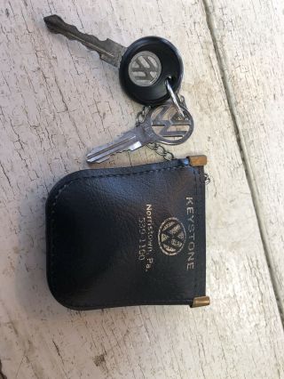 Vw Volkswagen Die Cut Out Logo Key Huf Fb3,  Vintage Keychain Change Purse Rare