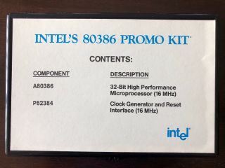 Intel 80386 Promo Kit W/ A80386 - 16 / Intel 386 - 16 No Double Sigma - Rare & Early