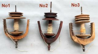 Antique Wooden Spinning Wheel Flyer Bobbin Spool.  Choose 1 Of 3 Offer