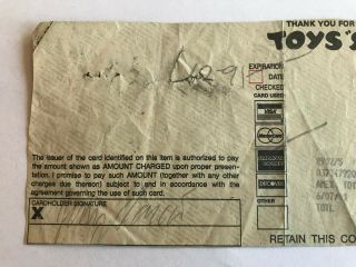 Jerry Garcia Pencil? Signed Toys R Us Receipt Incredibly Rare 1 Of A Kind ???