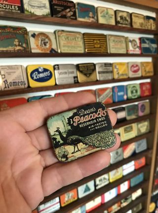 Vintage Dean’s Peacocks Condom Prophylactic Tin Box Rare Graphic Variation Htf