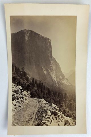 Rare George Fiske Albumen Photograph El Capitan,  Yosemite Valley,  California