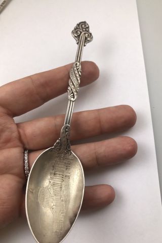 Antique Rare Repousse Sterling Silver Washington Souvenir Spoon