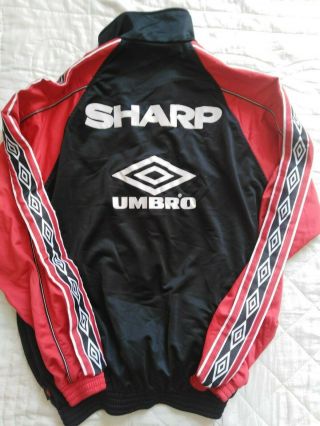 Very Rare Vintage Manchester United Mens 1999 Sharp Umbro Track Suit Drill Top