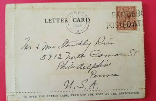 MV BRITANNIC - WHITE STAR LINE Rare 1934 Letter Card 3