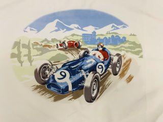Pottery Barn Kids Pillowcase Retro Race Cars Derby Vehicles Racing Mountains
