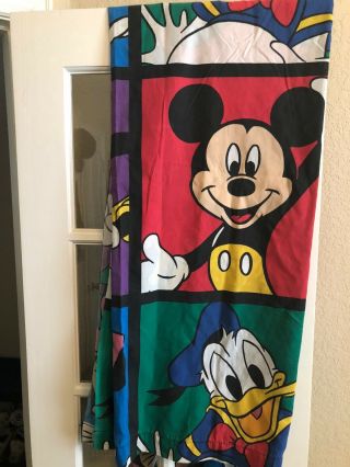 Disney Mickey & Friends Twin Flat Sheet Minnie Goofy Donald Vintage