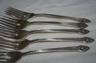 1881 Rogers Oneida Silver Plated Flatware " Plantation " (5) Salad Forks 6.  5 "