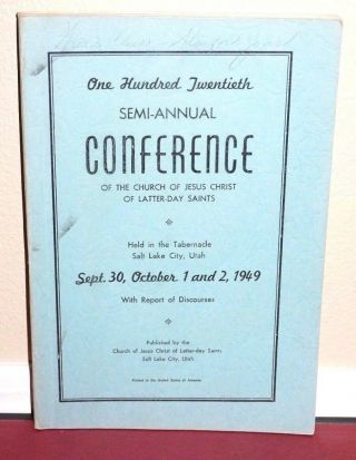 General Conference Report Lds Mormon Church October 1949 Vintage Rare Pb