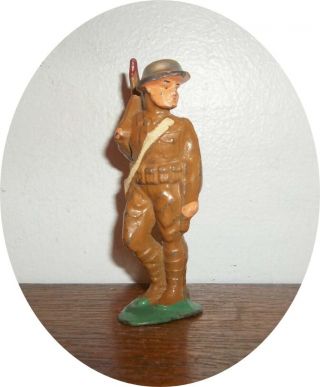 Rather Rare Soldier With Rifle Slung On Guard Duty Manoil
