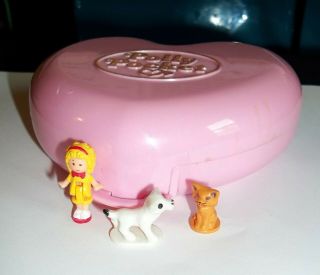 Vintage 1989 Polly Pocket Country Cottage Heart Compact Bluebird Toys Complete