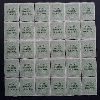Rare 1918 Australia Blk30x1/2d Green Kgv Stamps Nwpi O/p Muh With Varieties