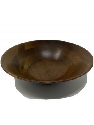 Vintage Mcm Walnut Wooden Serving Bowl By Vermillion