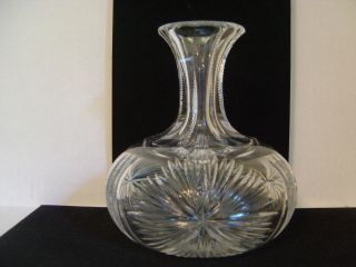 Vintage Cut Glass Vase With Starburst Pattern