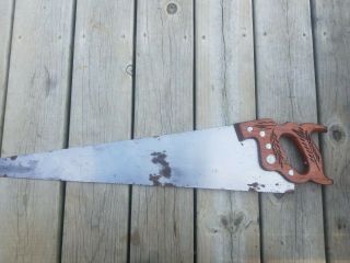 26 " Vintage Antique Disston Cross Cut Hand Saw Wood Handle D - 23 Stamped 11