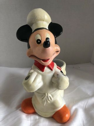 Antique 1986 Disney Chef Mickey Mouse Hoan Ltd Cooking Utensil Holder - Read