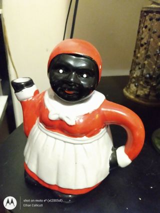 Rare Ceramic Antique 1950s Aunt Jemima Syrup Pitcher Dispenser 6oz