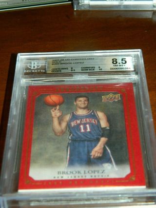 Brook Lopez 2007 - 08 Ud Chronology Gold Rookie Card 260 Bgs 8.  5 24/25 Pop 1 Rare