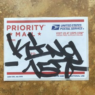 Unique Signed Graffiti Handstyle Drawing King 157 Rare Barry Mcgee Kaws