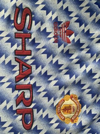 Vintage Rare Adidas Manchester United Away Shirt XL Man Utd 1990 - 92 3