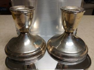 Vintage Sterling Silver Duchin Creation Candlestick Candle Holders Weighted 14.  2