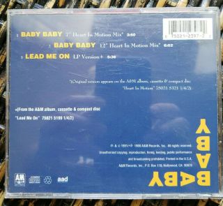 Amy Grant Baby Baby CD Maxi Single Very Good Rare Hard to Find Cover Mixes OOP 2