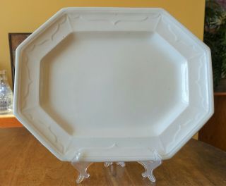 Rare Antique White Ironstone Platter Mississippi Shape Pearson Staffordshire 16”