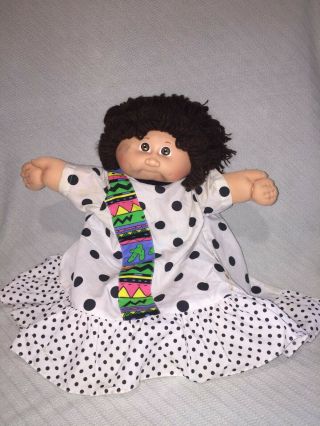 1984 Vintage Cabbage Patch Kids 16 " Brunette Girl Doll With Brown Eyes & Dimples