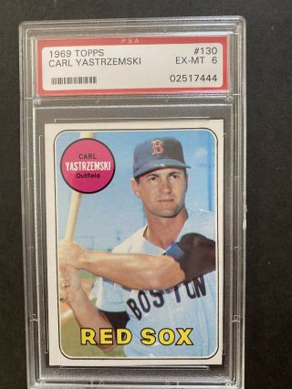Psa 6 1969 Topps Carl Yastrzemski Boston Red Sox 130 Baseball Card