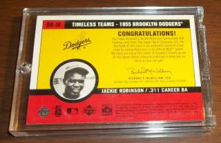 2001 Upper Deck Vintage Jackie Robinson Timeless Teams Game Bat Relic Dodgers 2