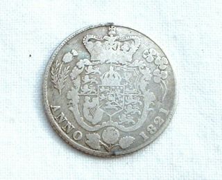 Rare 1821 Britain - George Iii - Silver 6d Sixpence Km 678 -