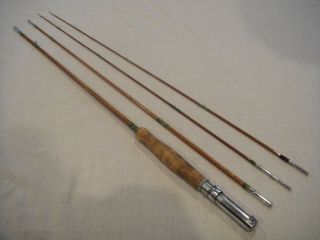 Vintage Nesco 8 - 1/2 - Foot 3 - Pc Bamboo Fly Rod,  Extra Tip