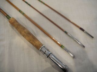 Vintage Nesco 8 - 1/2 - Foot 3 - Pc Bamboo Fly Rod,  Extra Tip 2