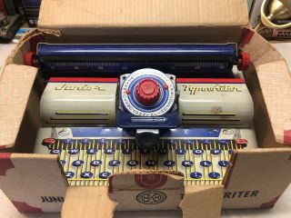 Vintage Marx Junior Typewriter W/ Rare Box - Tin Litho Toy - Louis Marx