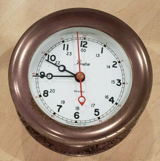 Chelsea Boston Quartz Brass Ship Clock Made In Usa Not Running