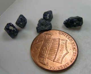 Rare Afghanistan 100 Natural 5 Blue Octahedron Miniature Spinel Crystals 6 - 8mm