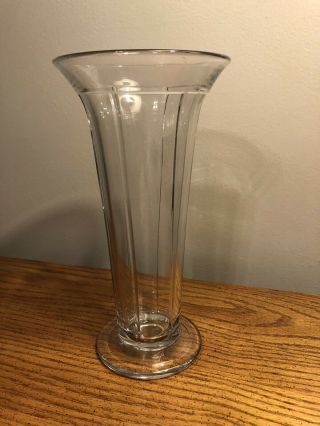 ANTIQUE 1920’s HEISEY GLASS 9.  5” VASE EMBOSSED MARKED RARE 3