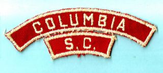 Columbia S.  C.  Red & White Vintage Rws Community Council Strip Boy Scout Bsa Old