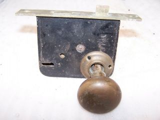 Vintage/antique Brass Hardware: Yale Lock Set W/ Brass Door Knobs