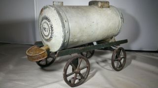 Rare 1890s Bing Cast Iron & Tin Water Wagon " No.  1 " (wasserwagen) Sprinkler Tank